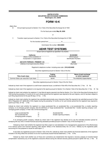 Thumbnail Aehr Test Systems 10-K Annual Report 2026