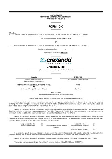 Thumbnail Crexendo 10-Q Quarterly Report FY2026 