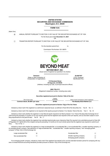 Thumbnail Beyond Meat 10-K Annual Report 2021
