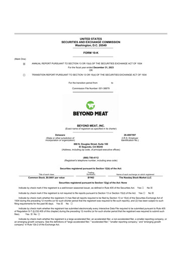 Thumbnail Beyond Meat 10-K Annual Report 2023