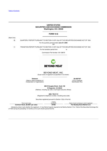 Thumbnail Beyond Meat 10-Q Quarterly Report FY2026 
