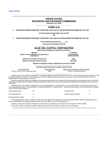 Thumbnail Blue Owl Capital Corporation 10-Q Quarterly Report FY2026 