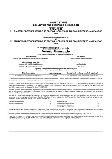 Thumbnail Verona Pharma 10-Q Quarterly Report FY2023 