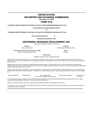 Miniature Permian Resources 10-Q Rapport trimestriel 2017 