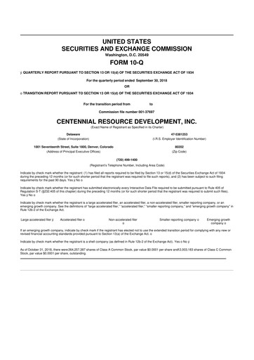 Miniature Permian Resources 10-Q Rapport trimestriel 2018 