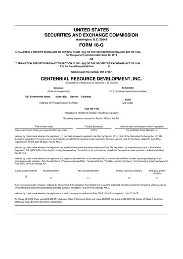 Miniature Permian Resources 10-Q Rapport trimestriel 2019 