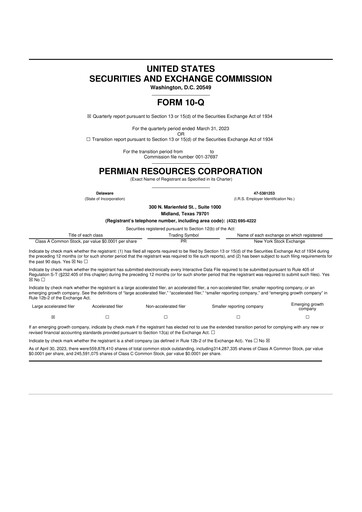 Miniature Permian Resources 10-Q Rapport trimestriel 2023 