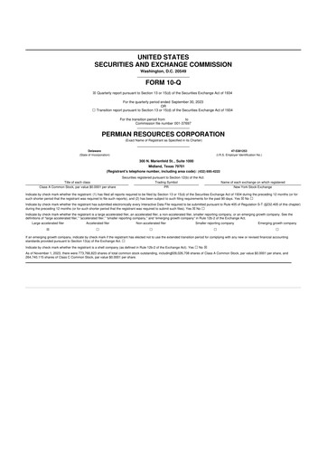 Miniature Permian Resources 10-Q Rapport trimestriel 2023 