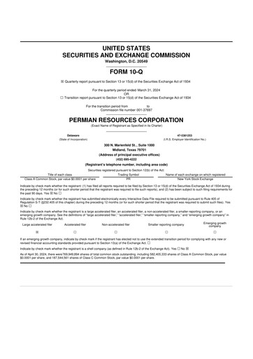 Miniature Permian Resources 10-Q Rapport trimestriel 2024 