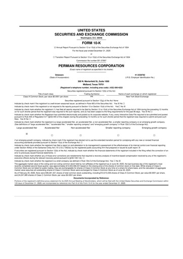 Thumbnail Permian Resources 10-K Annual Report 2025