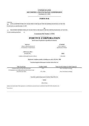 Thumbnail Fortive 10-K Annual Report 2019