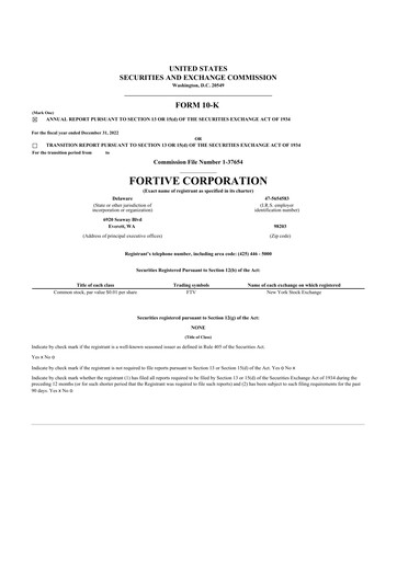 Thumbnail Fortive 10-K Annual Report 2022