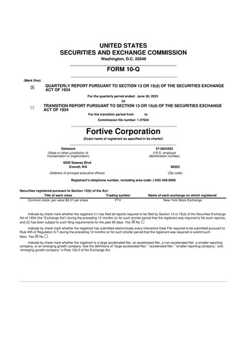 Thumbnail Fortive 10-Q Quarterly Report FY2023 