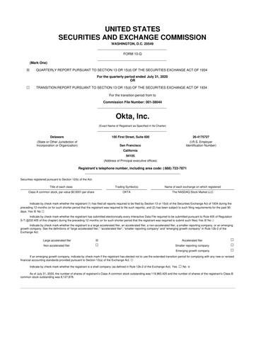Thumbnail Okta 10-Q Quarterly Report FY2021 