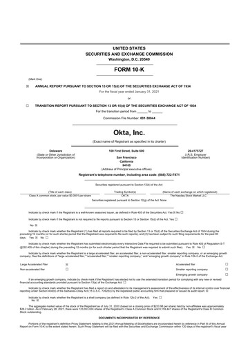 Thumbnail Okta 10-K Annual Report 2021