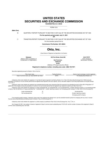 Thumbnail Okta 10-Q Quarterly Report FY2022 