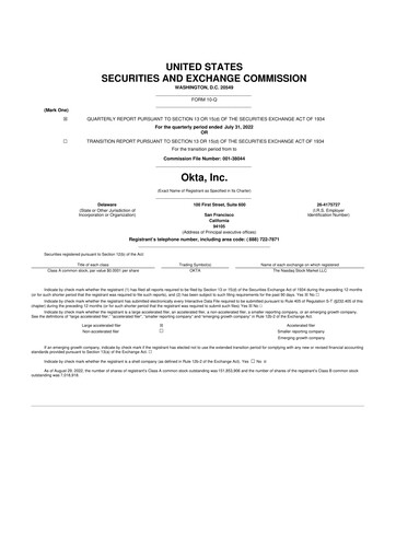 Thumbnail Okta 10-Q Quarterly Report FY2023 