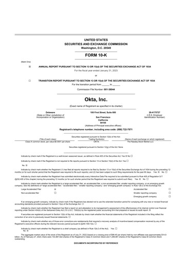 Thumbnail Okta 10-K Annual Report 2023