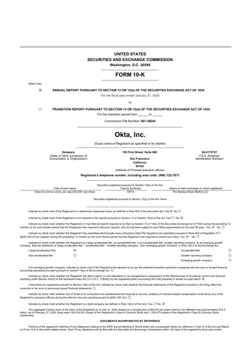 Thumbnail Okta 10-K Annual Report 2025