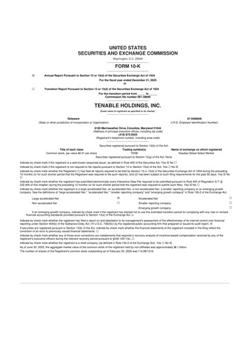 Thumbnail Tenable 10-K Annual Report 2025