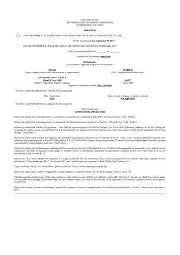 Miniature CleanSpark 10-K Rapport annuel 2015