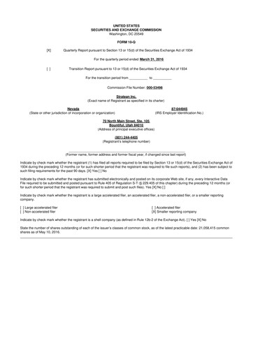 Miniature CleanSpark 10-Q Rapport trimestriel 2016 