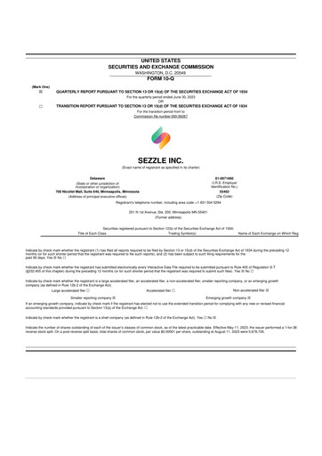 Thumbnail Sezzle 10-Q Quarterly Report FY2023 