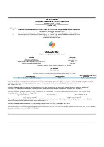 Thumbnail Sezzle 10-Q Quarterly Report FY2023 