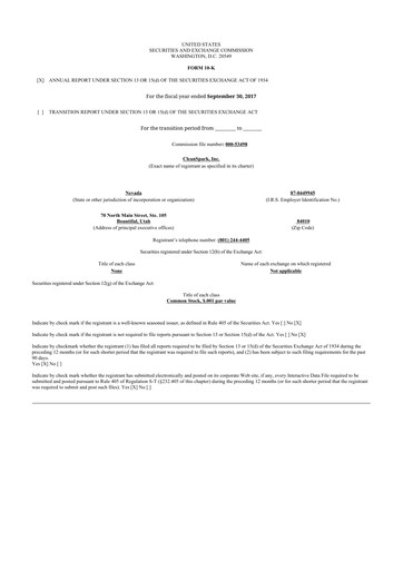 Miniature CleanSpark 10-K Rapport annuel 2017