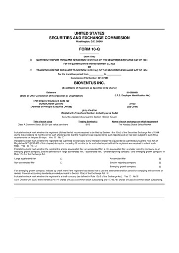 Miniature Bioventus 10-Q Rapport trimestriel 2025 