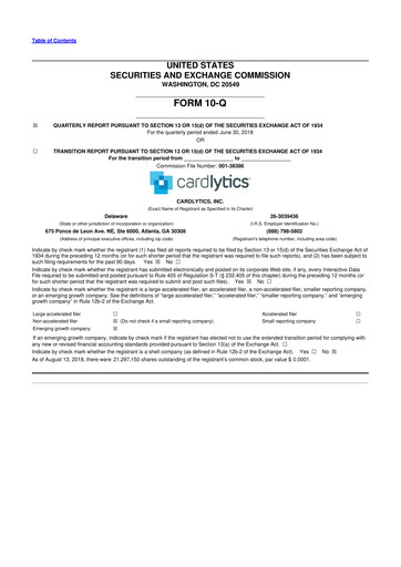 Thumbnail Cardlytics
 10-Q Quarterly Report FY2018 