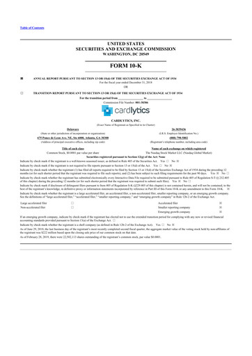 Vorschaubild Cardlytics
 10-K Jahresbericht 2018