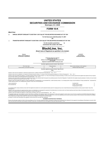 Thumbnail BlackLine 10-K Annual Report 2021