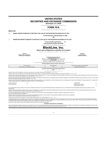 Thumbnail BlackLine 10-K Annual Report 2022