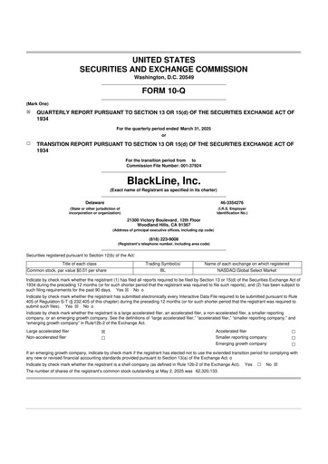 Miniature BlackLine 10-Q Rapport trimestriel 2025 