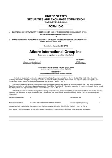 Miniature Atkore 10-Q Rapport trimestriel 2016 