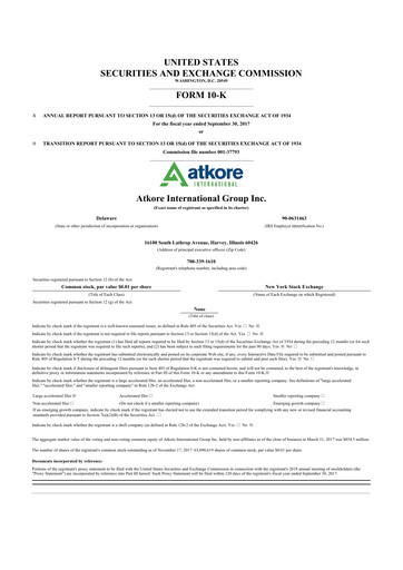 Vorschaubild Atkore 10-K Jahresbericht 2017
