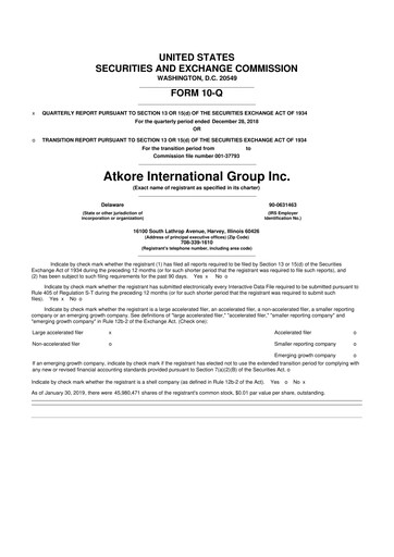 Miniature Atkore 10-Q Rapport trimestriel 2019 