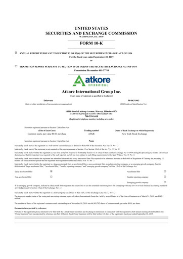 Vorschaubild Atkore 10-K Jahresbericht 2019