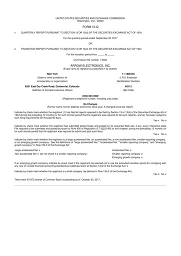 Thumbnail Arrow Electronics
 10-Q Quarterly Report FY2017 