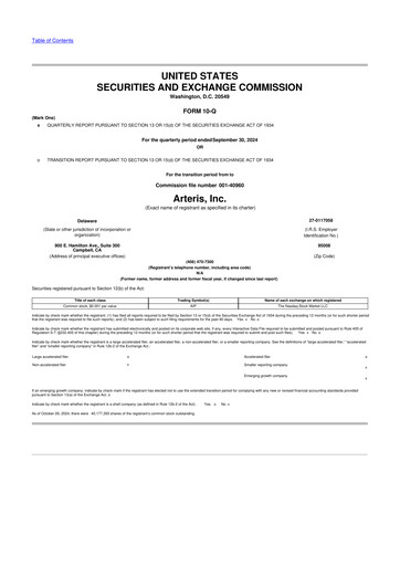Miniature Arteris 10-Q Rapport trimestriel 2024 