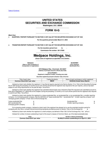 Thumbnail Medpace 10-Q Quarterly Report FY2023 