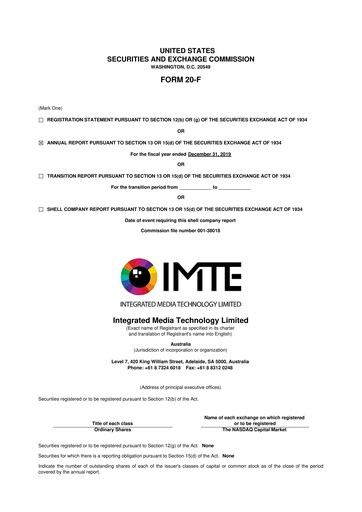 Thumbnail Integrated Media Technology Limited 20-F Annual Report 