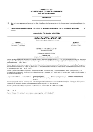 Thumbnail Kinsale Capital Group
 10-Q Quarterly Report FY2017 