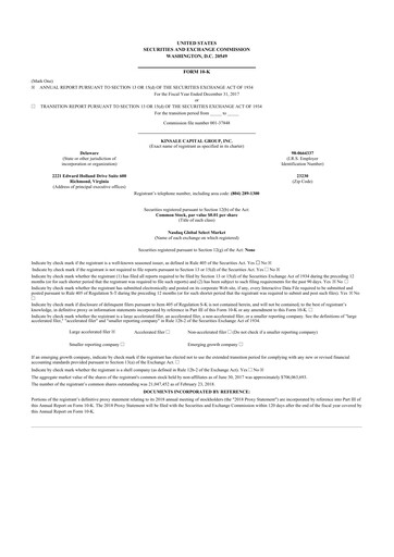 Thumbnail Kinsale Capital Group
 10-K Annual Report 2017