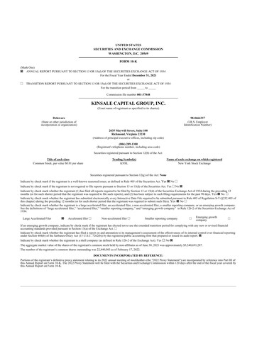 Thumbnail Kinsale Capital Group
 10-K Annual Report 2021