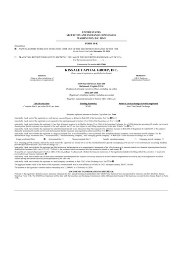 Thumbnail Kinsale Capital Group
 10-K Annual Report 2023