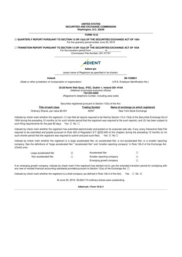 Thumbnail Adient
 10-Q Quarterly Report FY2019 