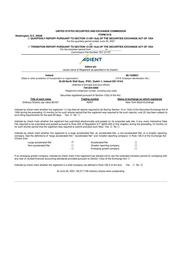 Thumbnail Adient
 10-Q Quarterly Report FY2021 