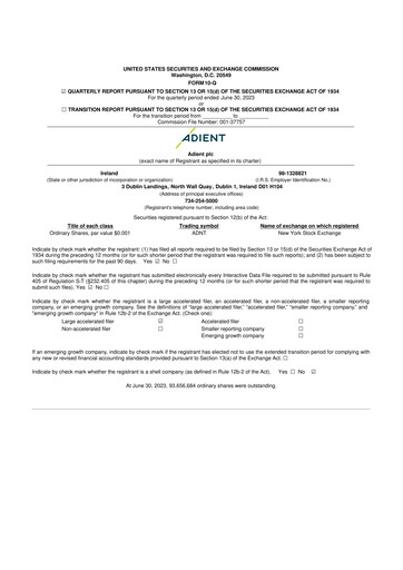 Thumbnail Adient
 10-Q Quarterly Report FY2023 